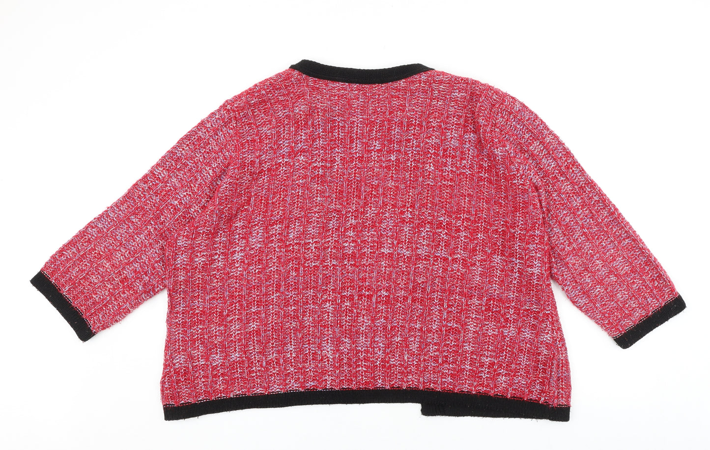 Simply Be Womens Pink Round Neck Acrylic Cardigan Jumper Size 18 - Faux Pockets