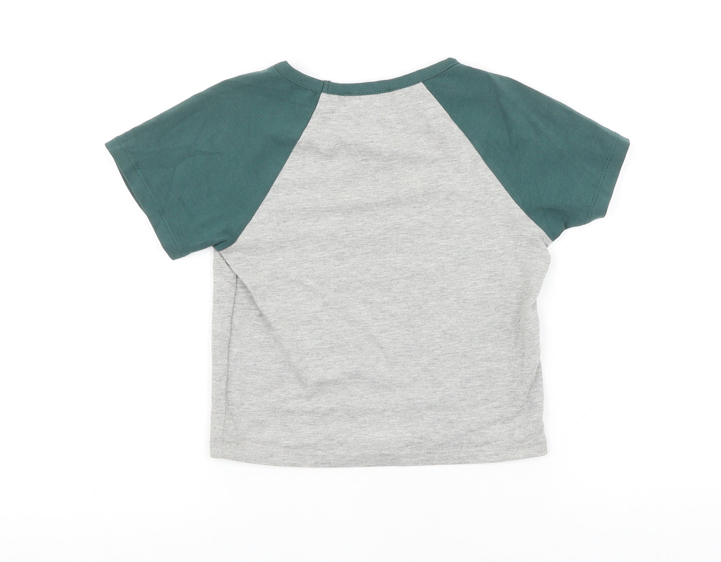 New Look Girls Grey Cotton Basic T-Shirt Size 9 Years Round Neck Pullover - Chicago