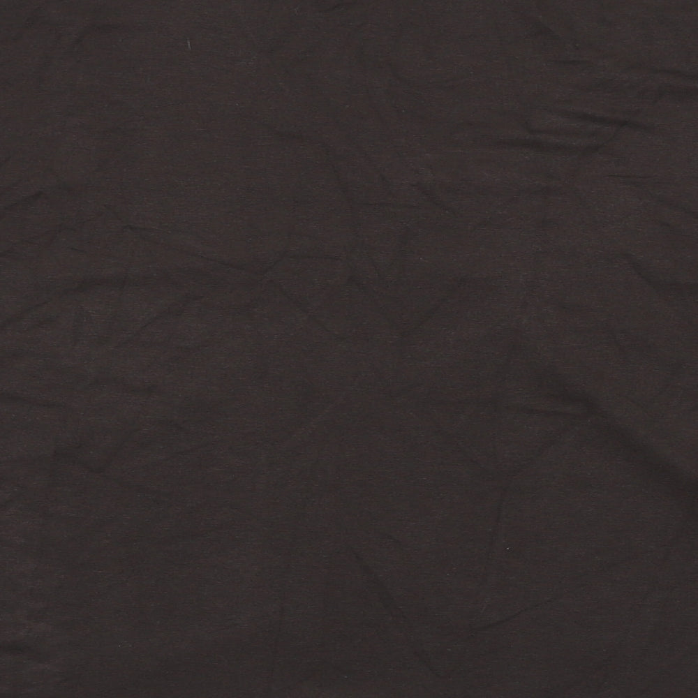 Roman Originals Womens Brown Viscose Basic T-Shirt Size L V-Neck