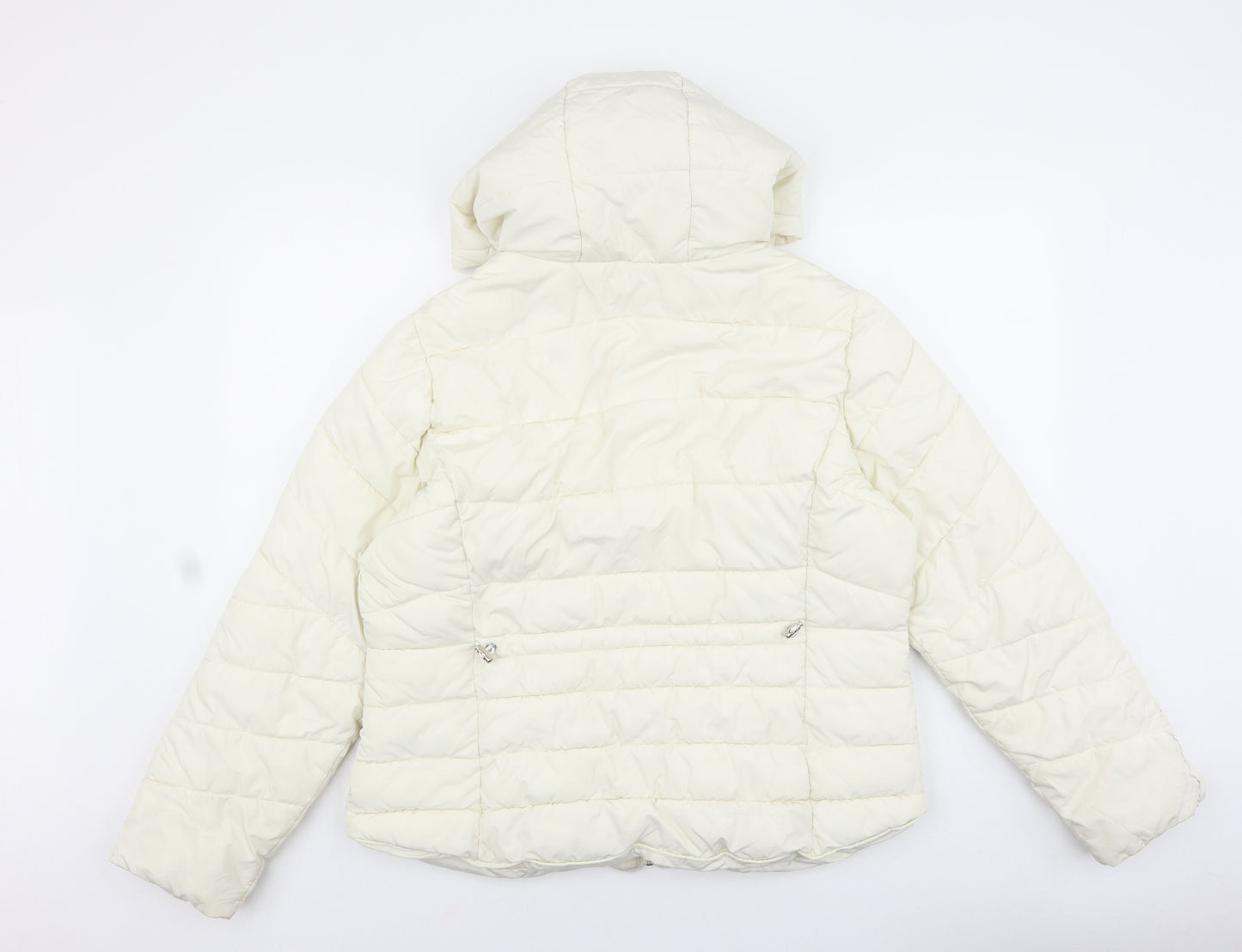 George Womens Ivory Quilted Jacket Size 16 Zip