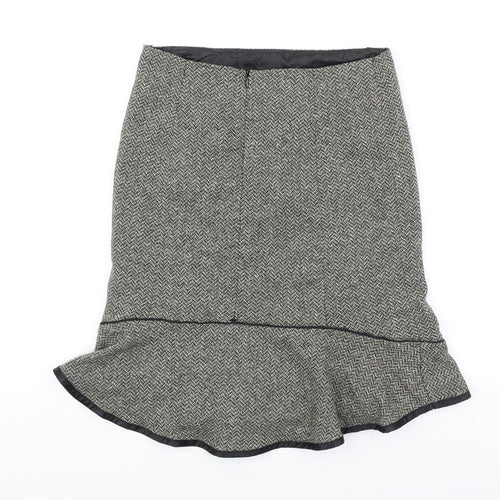 Gap Womens Gold Herringbone Polyester Trumpet Skirt Size S Zip