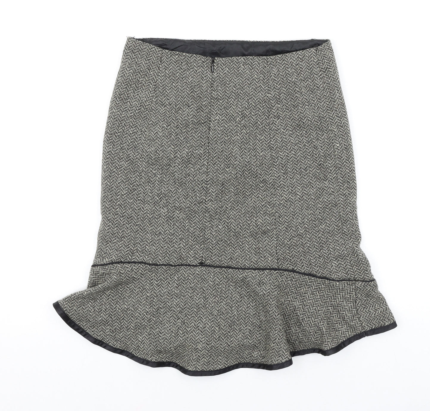 Gap Womens Gold Herringbone Polyester Trumpet Skirt Size S Zip