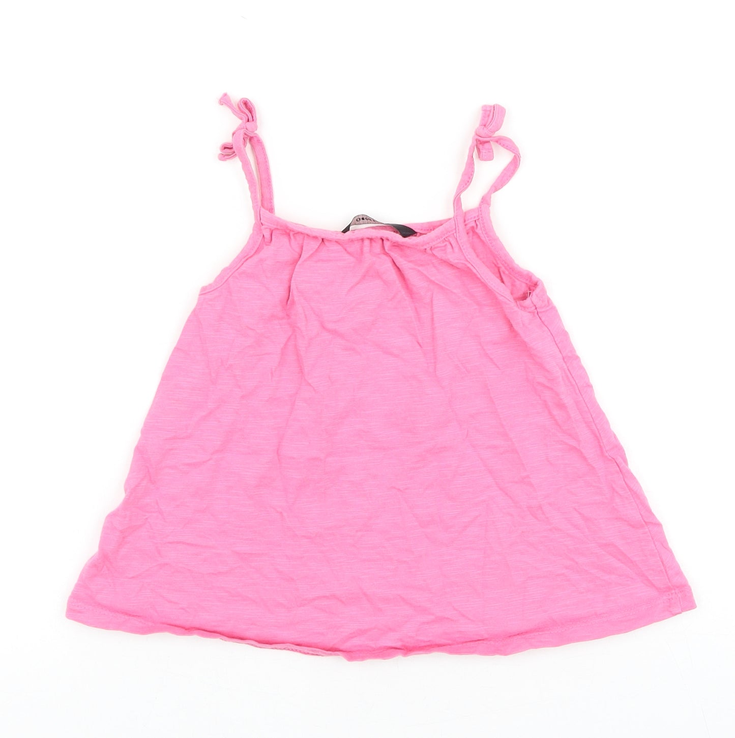 George Girls Pink 100% Cotton Basic Tank Size 3-4 Years Round Neck Pullover