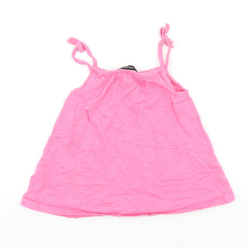 George Girls Pink 100% Cotton Basic Tank Size 3-4 Years Round Neck Pullover