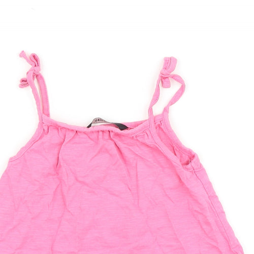 George Girls Pink 100% Cotton Basic Tank Size 3-4 Years Round Neck Pullover