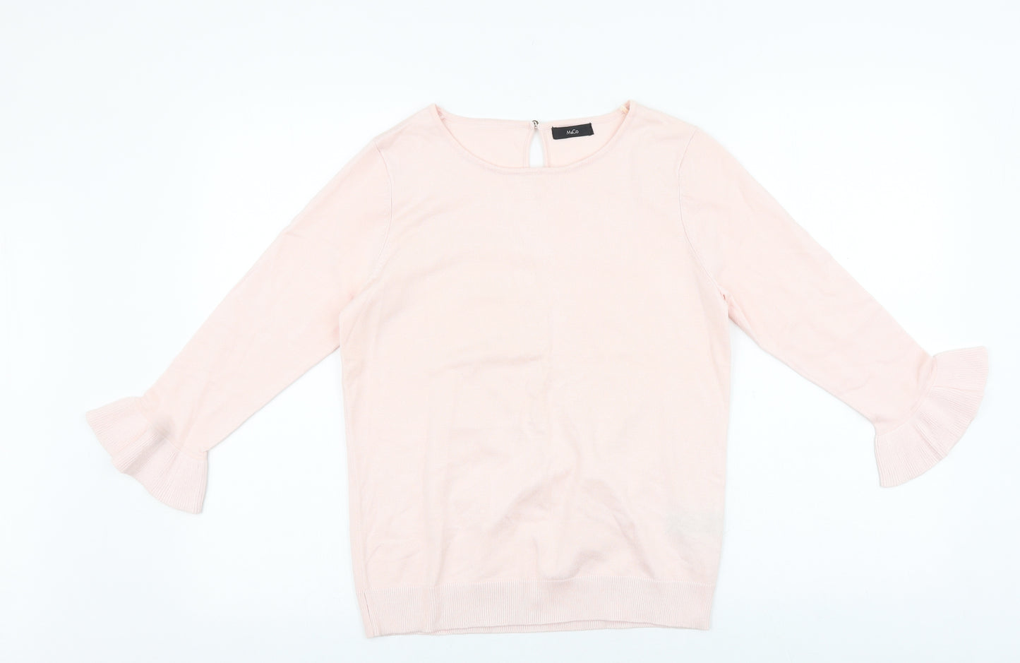 M&Co Womens Pink Scoop Neck Viscose Pullover Jumper Size 12