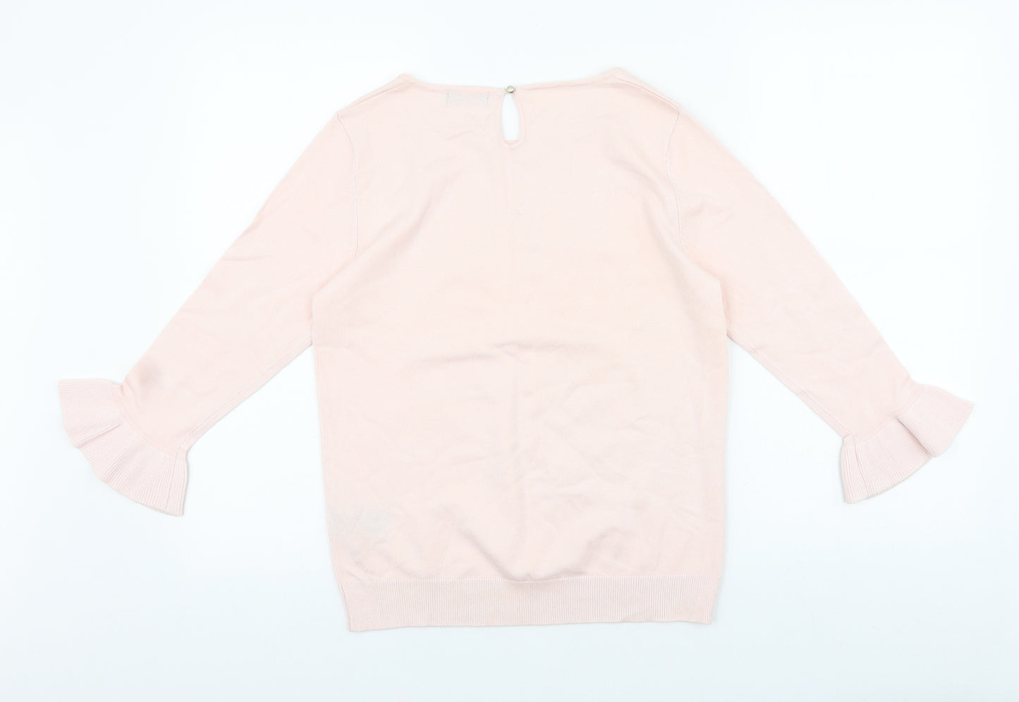 M&Co Womens Pink Scoop Neck Viscose Pullover Jumper Size 12