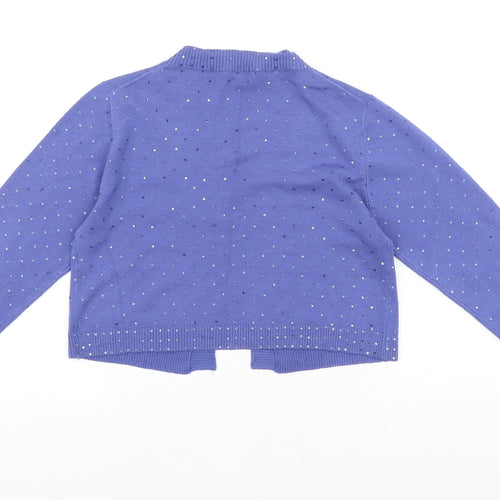 M&Co Womens Purple V-Neck Polyester Shrug Jumper Size S