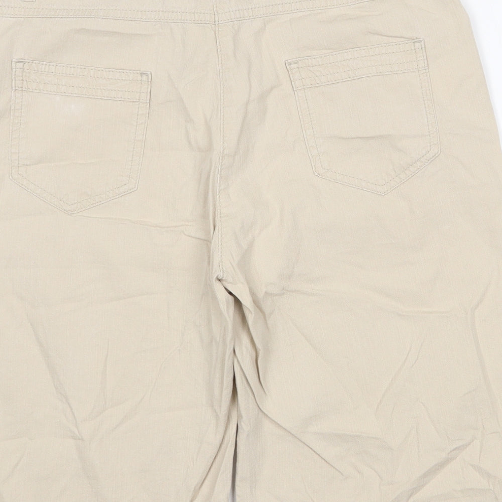 Per Una Womens Beige Cotton Bermuda Shorts Size 14 Regular Zip
