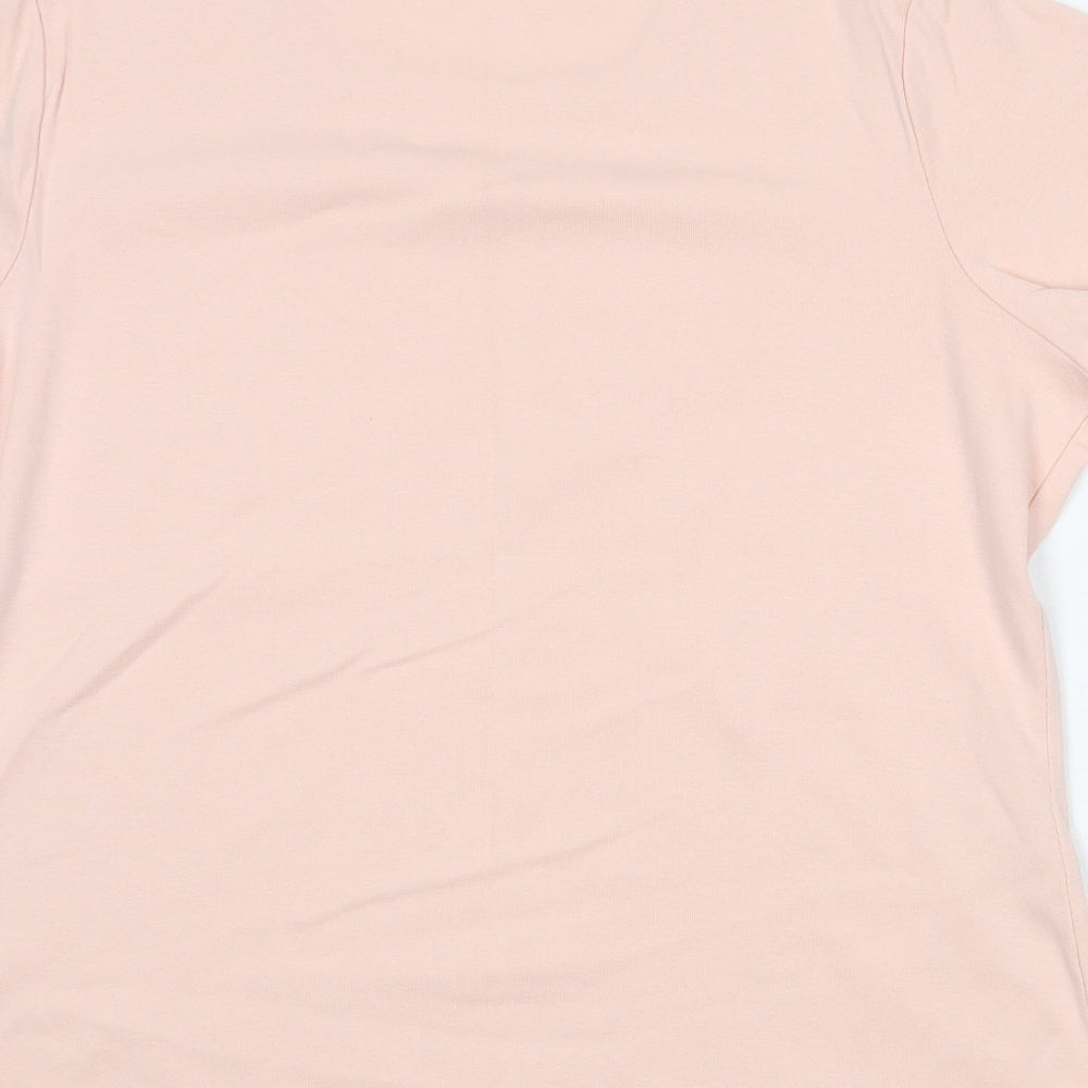 Marks and Spencer Womens Pink 100% Cotton Basic T-Shirt Size 20 Round Neck