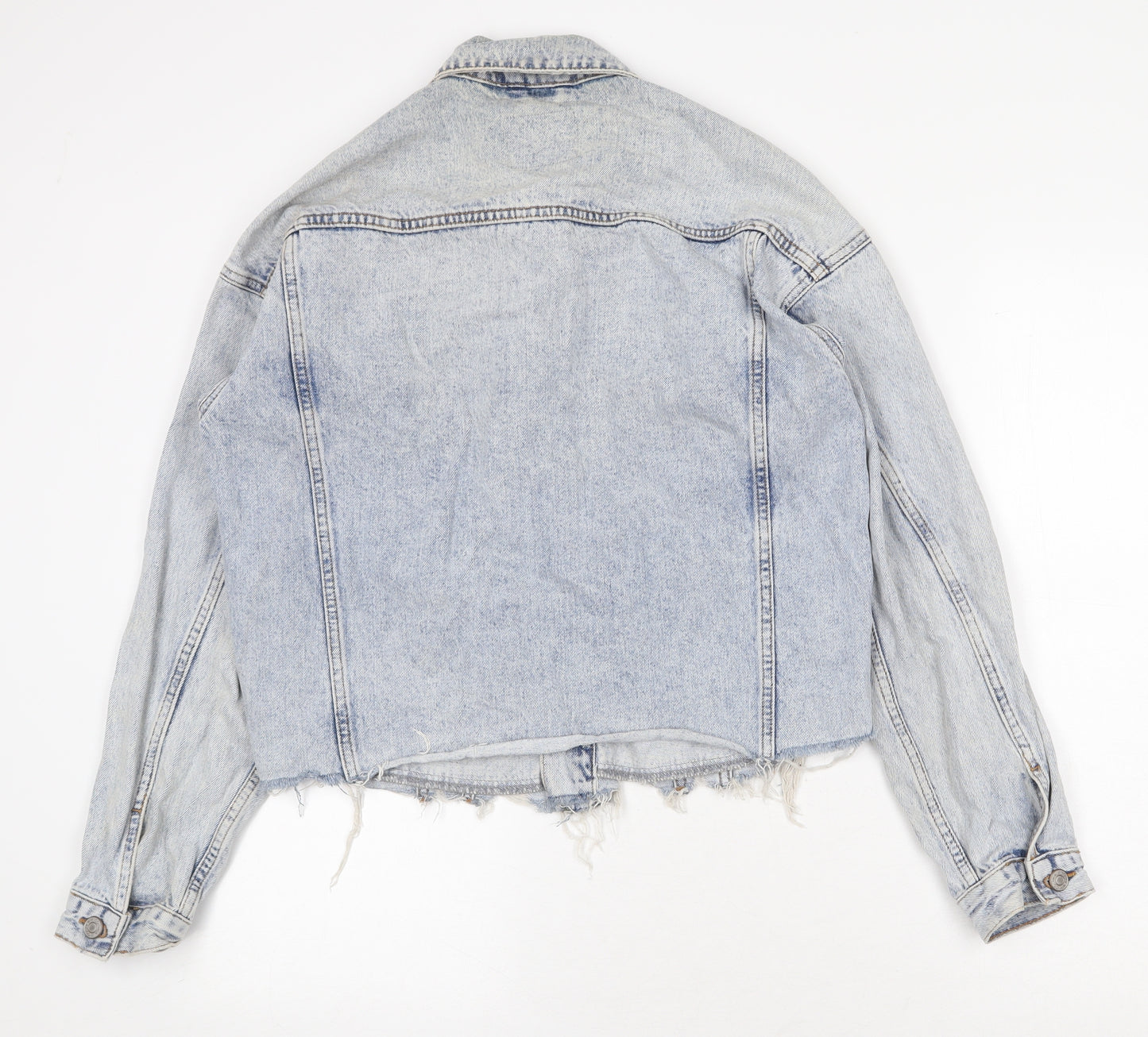Denim & Co. Womens Blue Jacket Size 8 Button