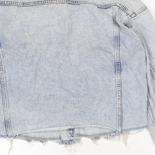 Denim & Co. Womens Blue Jacket Size 8 Button