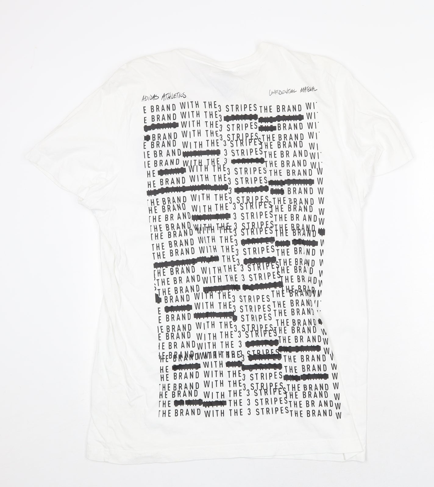 adidas Mens White Cotton T-Shirt Size L Round Neck