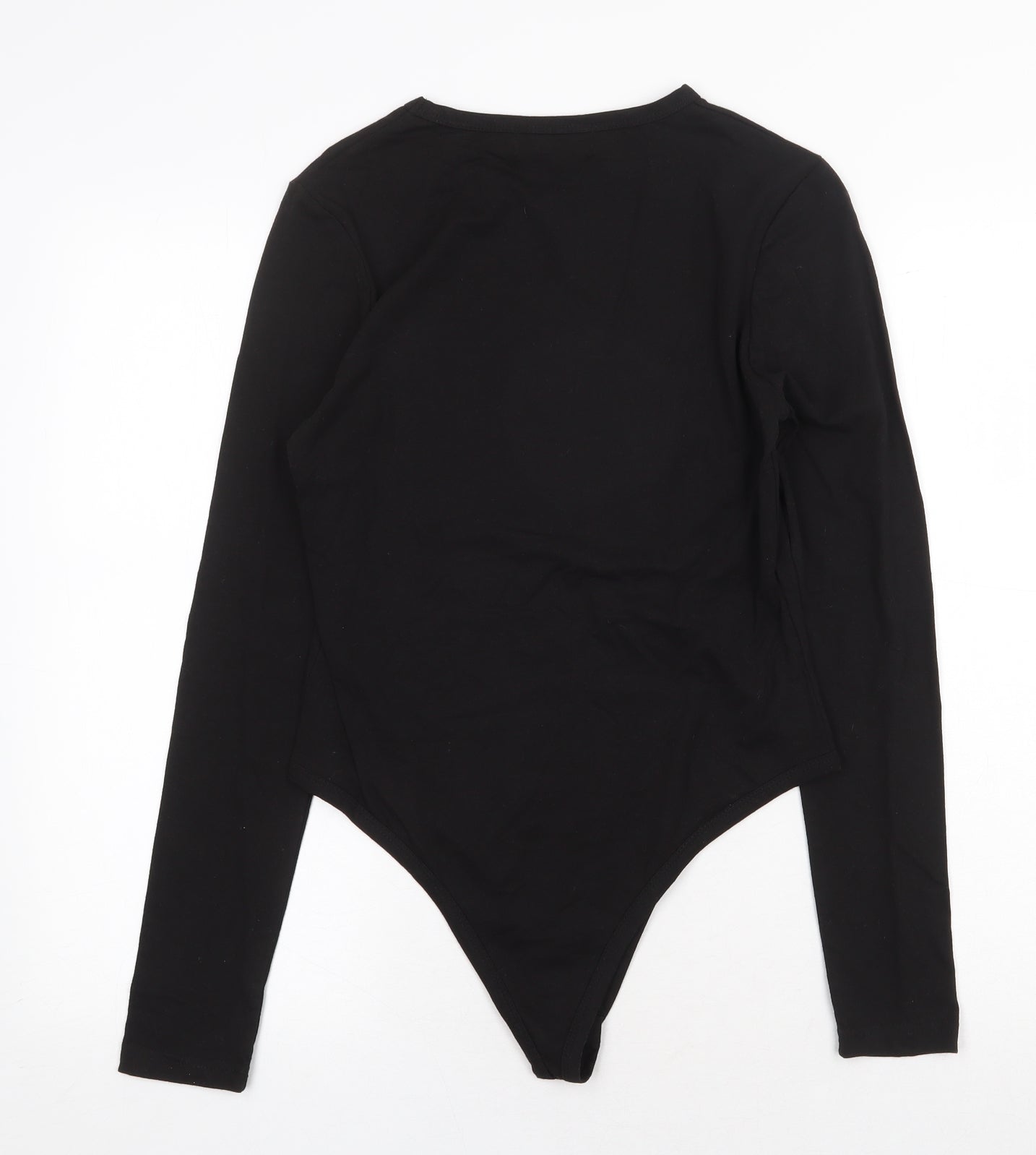 Night Addict Womens Black Cotton Bodysuit One-Piece Size S Snap - Offline