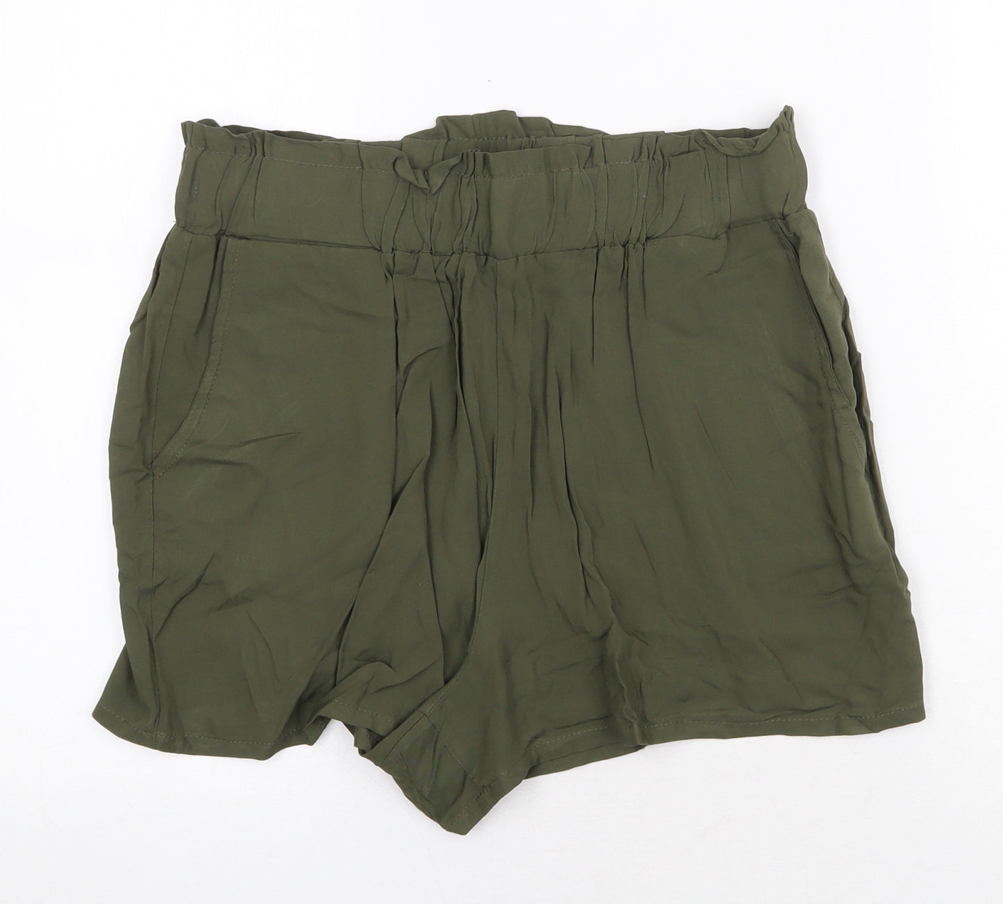 Primark Womens Green Viscose Culotte Shorts Size 12 Regular