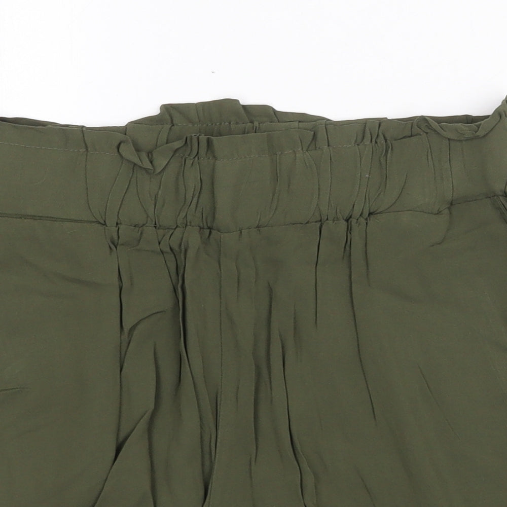 Primark Womens Green Viscose Culotte Shorts Size 12 Regular