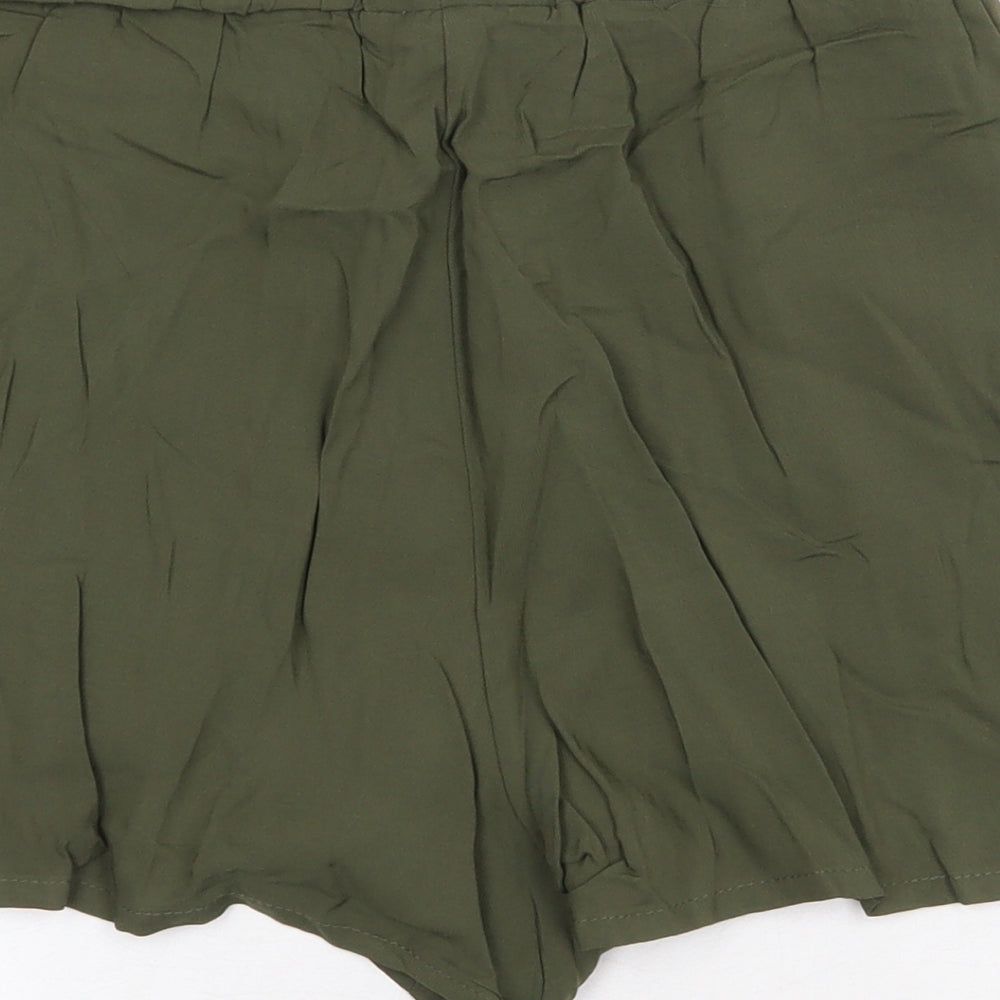 Primark Womens Green Viscose Culotte Shorts Size 12 Regular