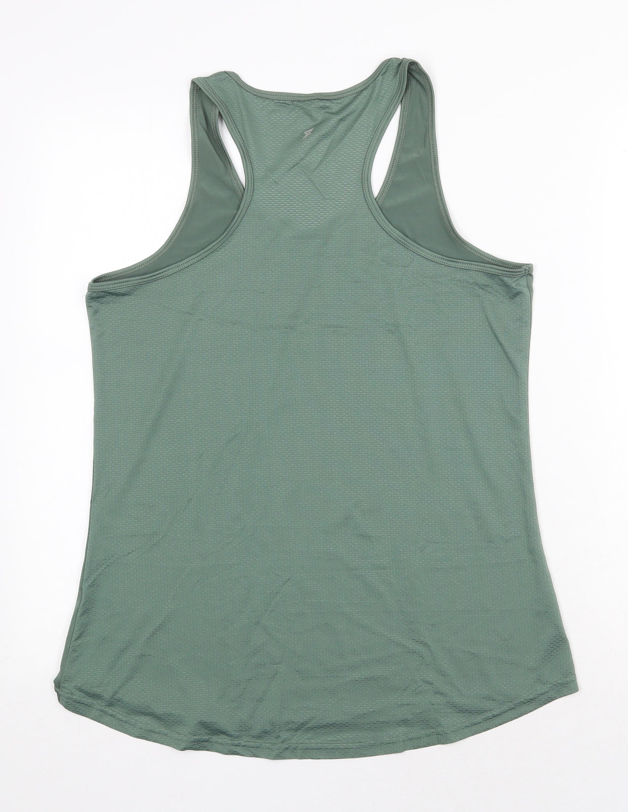 Workout Womens Green Polyester Basic Tank Size S Scoop Neck Pullover - Racerback