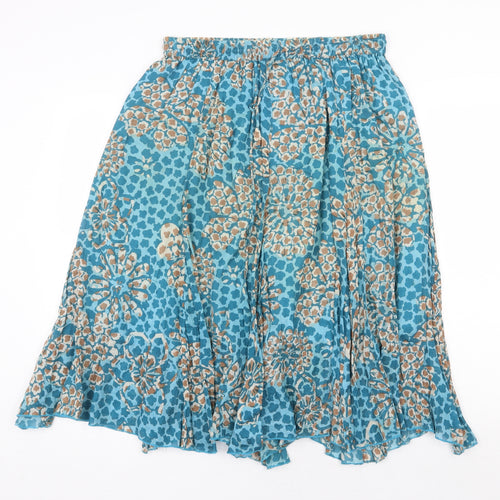 Rave Womens Blue Geometric Cotton Peasant Skirt Size 32 in
