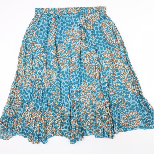 Rave Womens Blue Geometric Cotton Peasant Skirt Size 32 in