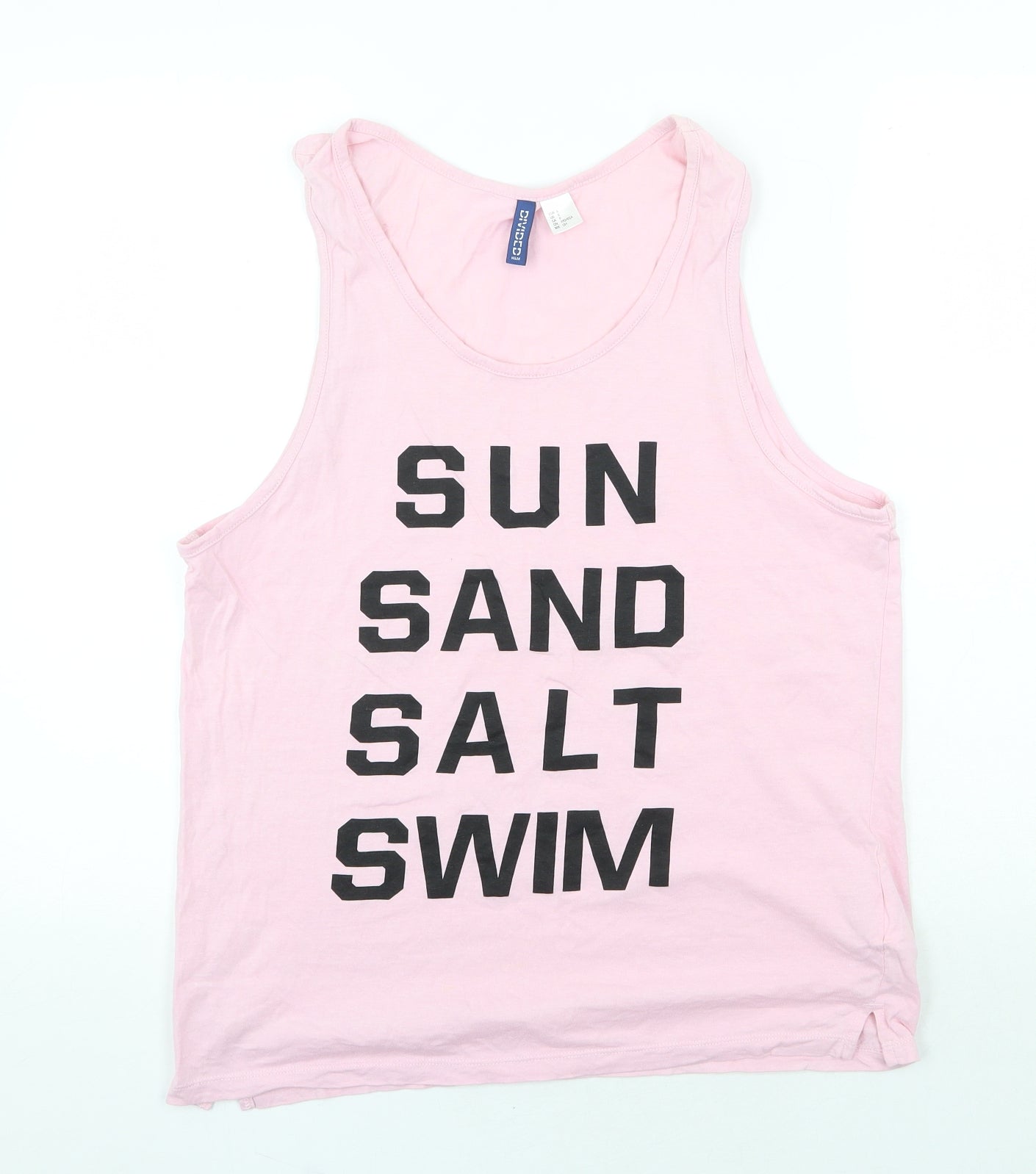 H&M Womens Pink Cotton Basic Tank Size S Round Neck
