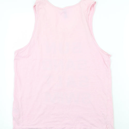 H&M Womens Pink Cotton Basic Tank Size S Round Neck