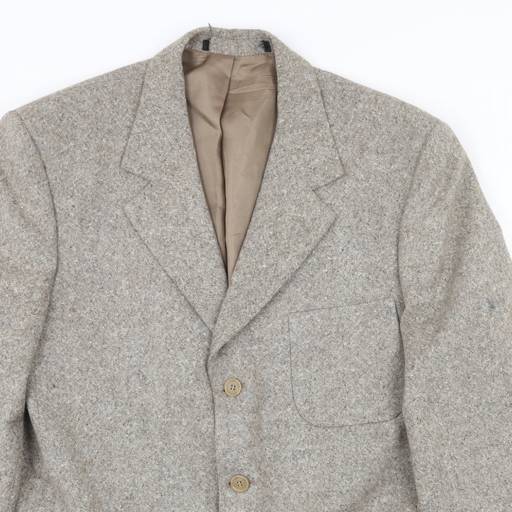 Preworn Mens Brown Wool Jacket Blazer Size 40