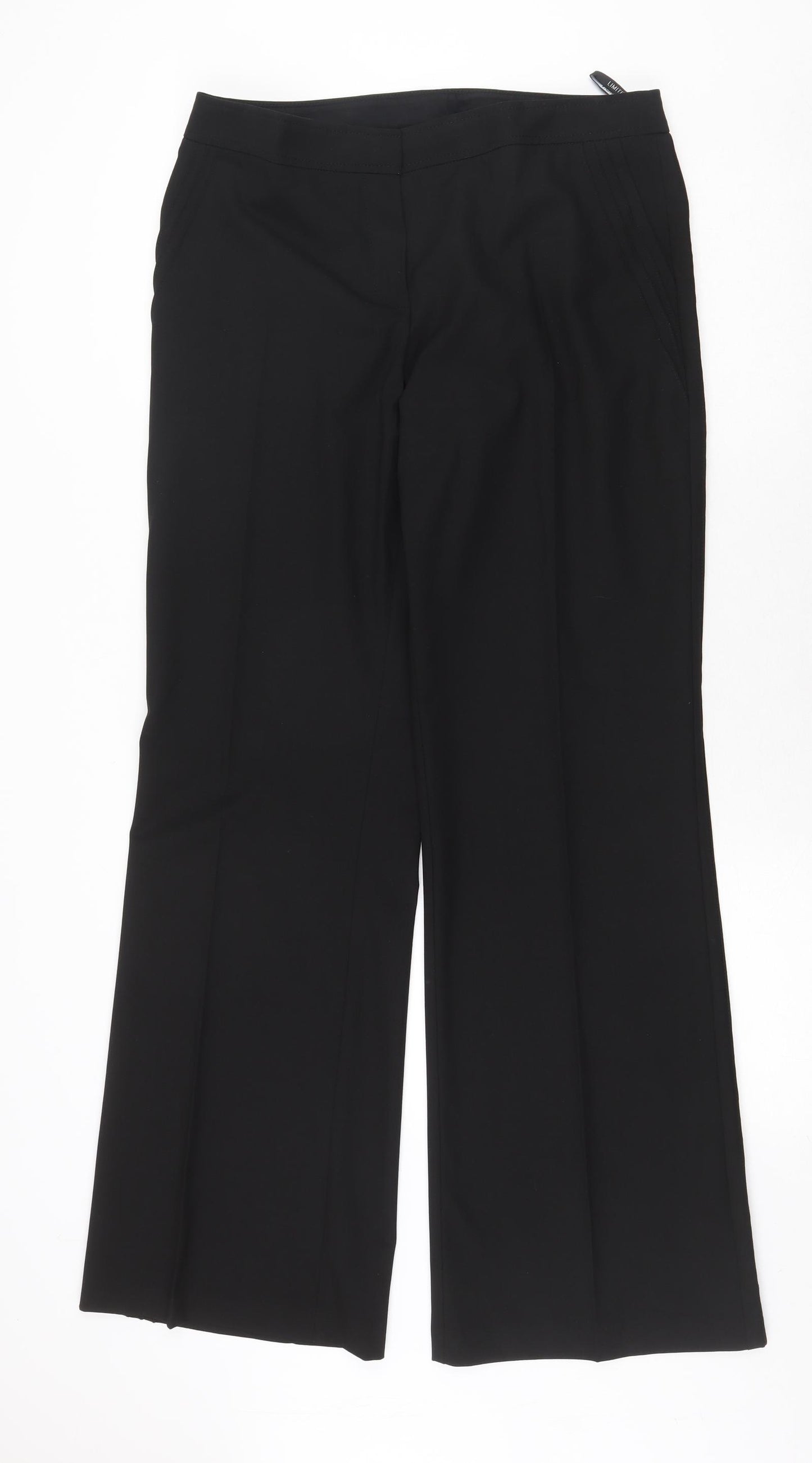 Marks and Spencer Womens Black Polyester Trousers Size 14 Regular Zip