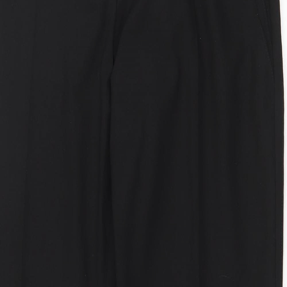 Marks and Spencer Womens Black Polyester Trousers Size 14 Regular Zip