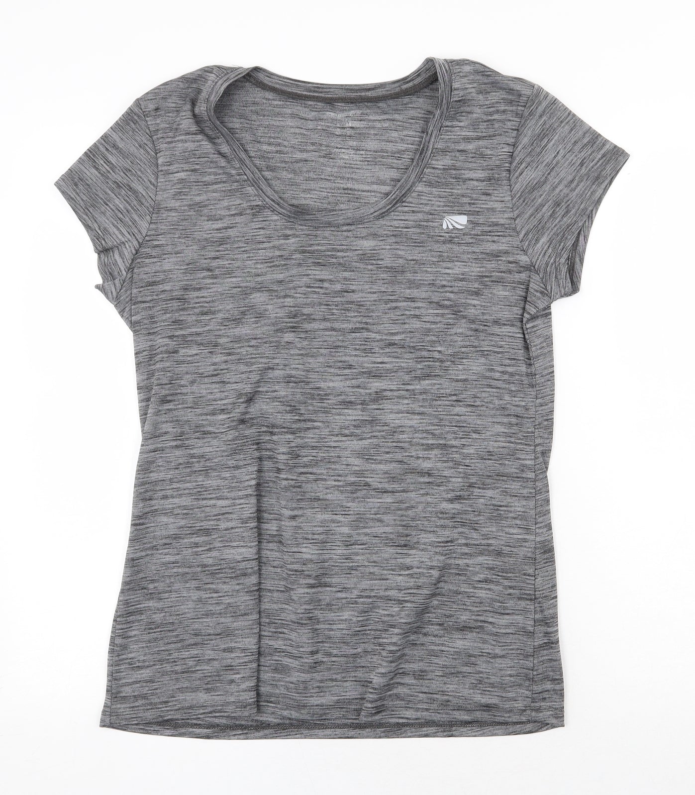 Preworn Womens Grey Polyester Basic T-Shirt Size M Scoop Neck Pullover