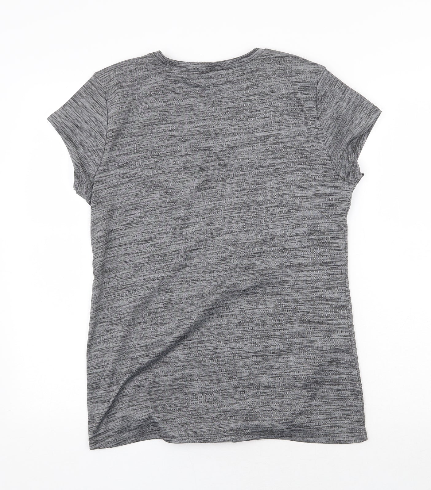Preworn Womens Grey Polyester Basic T-Shirt Size M Scoop Neck Pullover