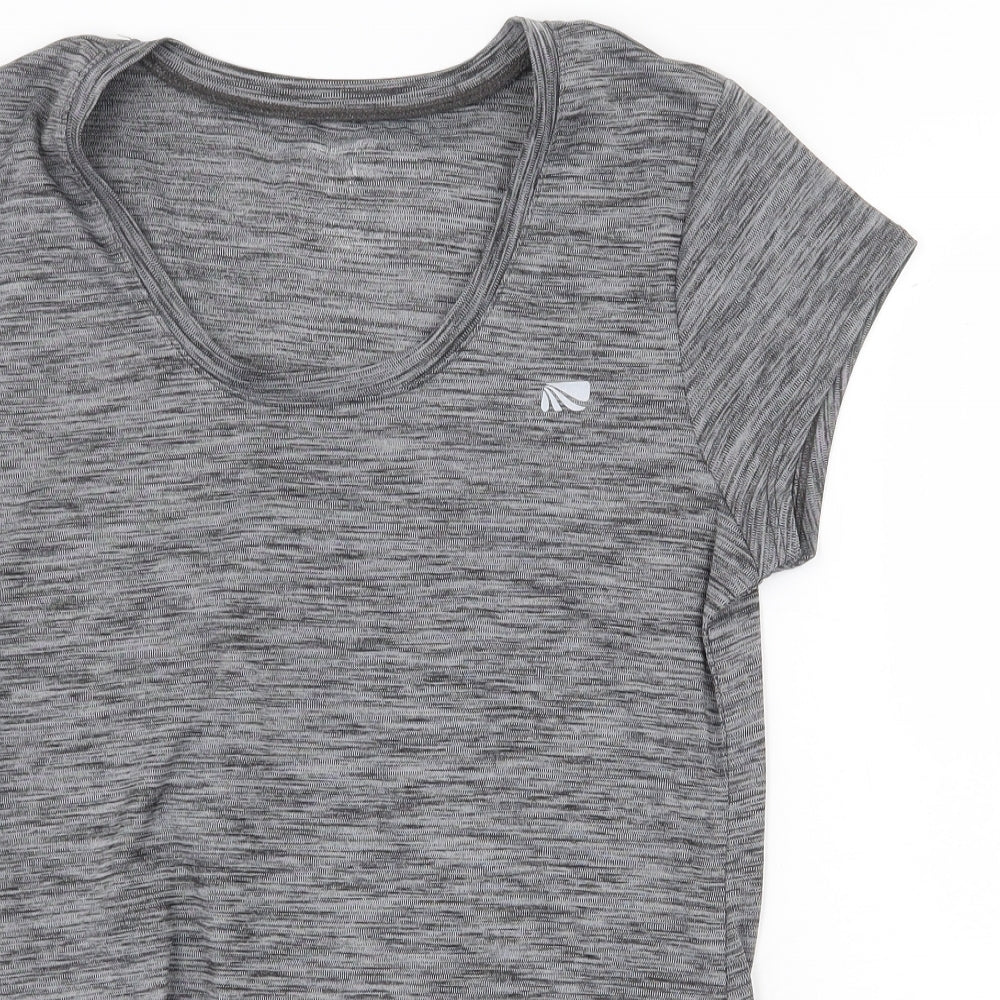 Preworn Womens Grey Polyester Basic T-Shirt Size M Scoop Neck Pullover