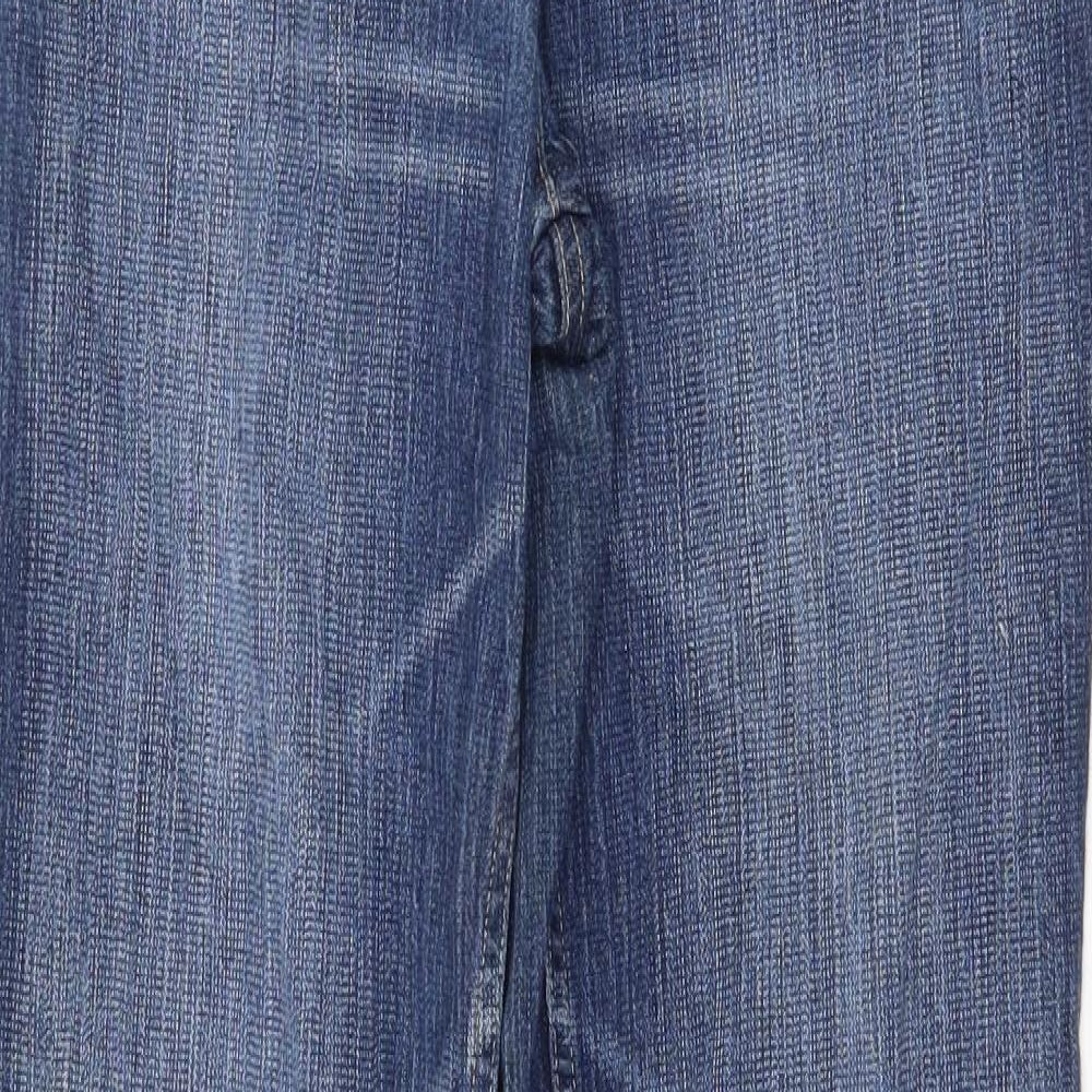 Preworn Womens Blue Cotton Bootcut Jeans Size 12 Regular Zip
