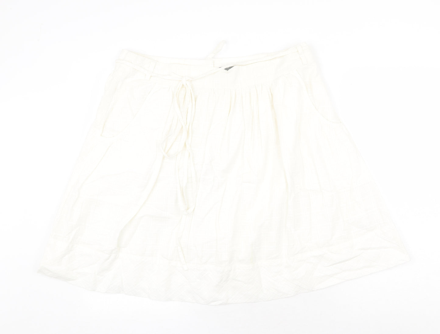 Gap Womens White Polyester Swing Skirt Size 18 Zip