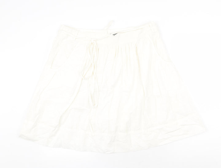 Gap Womens White Polyester Swing Skirt Size 18 Zip