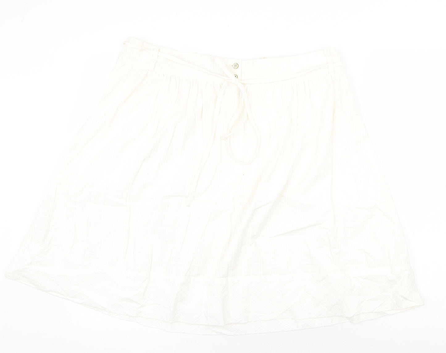 Gap Womens White Polyester Swing Skirt Size 18 Zip