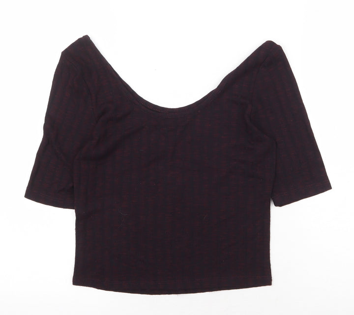 New Look Womens Red Polyester Basic Blouse Size 10 Off the Shoulder