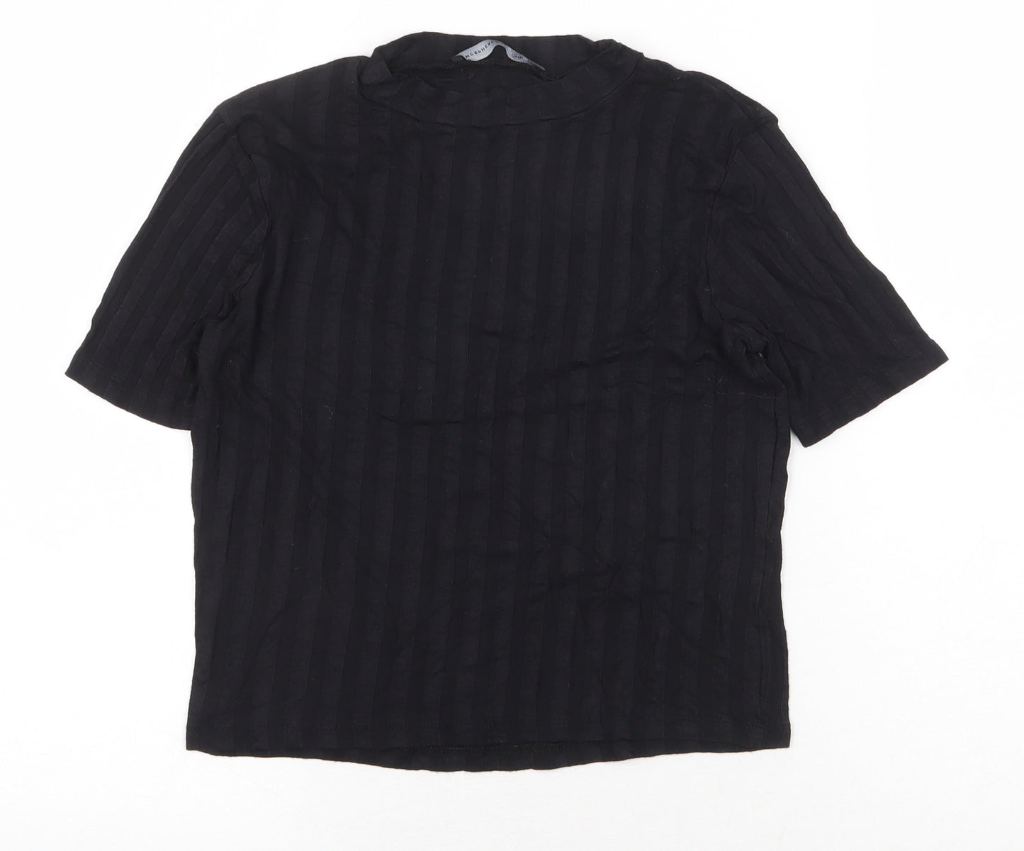 Atmosphere Womens Black Striped Cotton Basic T-Shirt Size 10 Round Neck