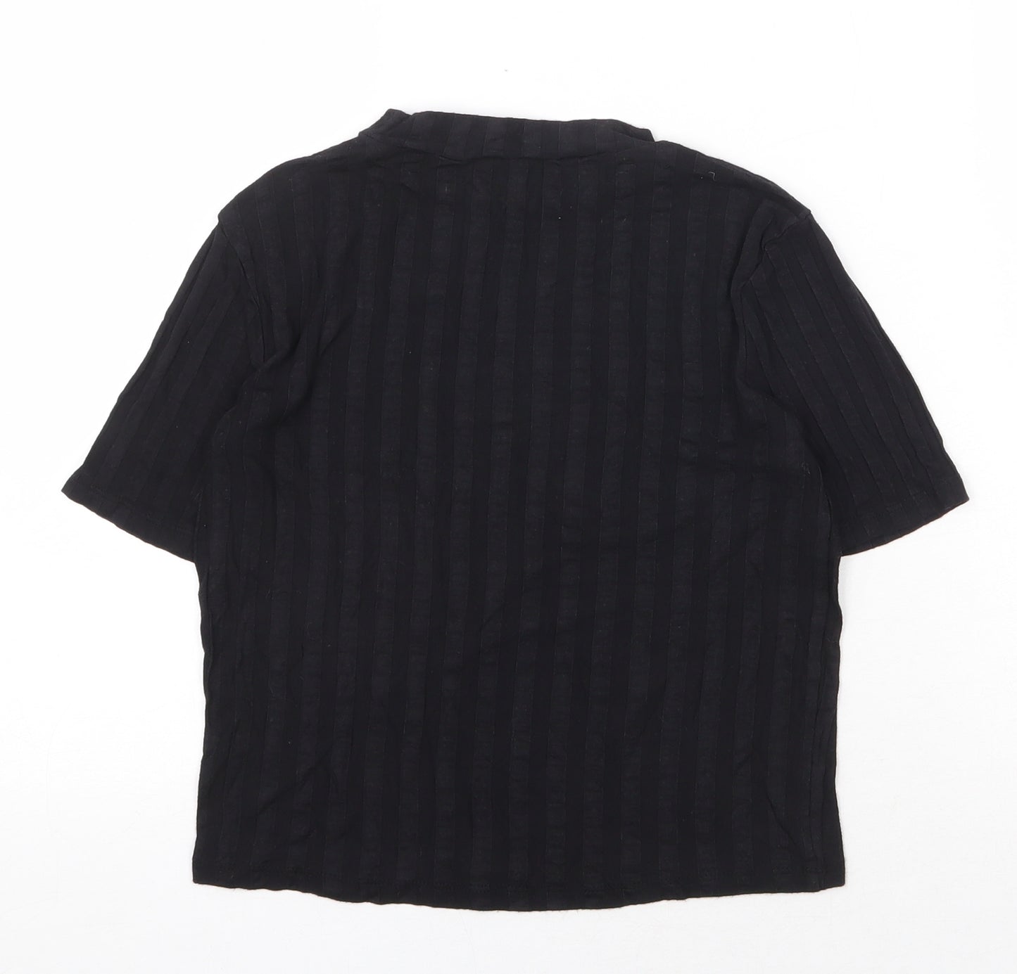 Atmosphere Womens Black Striped Cotton Basic T-Shirt Size 10 Round Neck