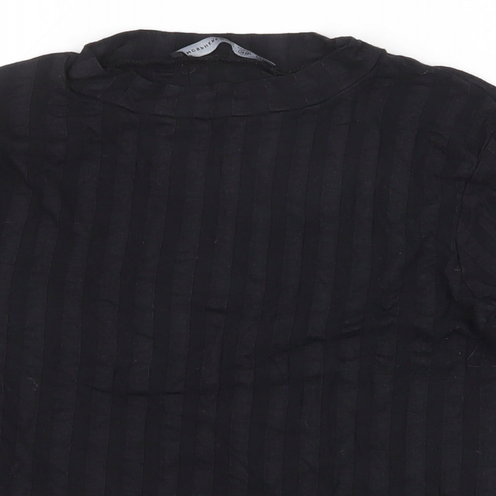 Atmosphere Womens Black Striped Cotton Basic T-Shirt Size 10 Round Neck