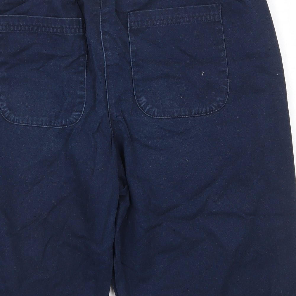 Cotton Traders Womens Blue Cotton Bermuda Shorts Size 12 Regular Tie