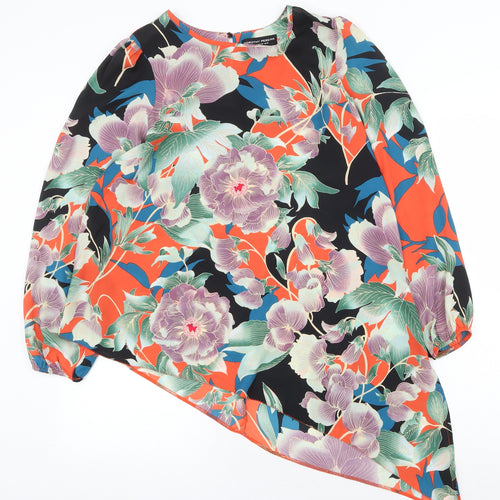 Dorothy Perkins Womens Multicoloured Floral Polyester Basic Blouse Size 10 Boat Neck - Asymmetric