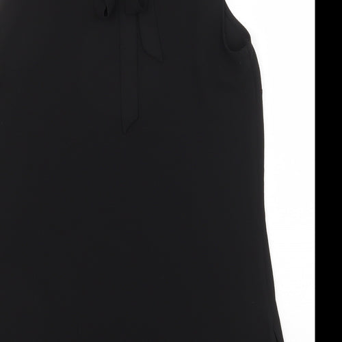 Papaya Womens Black Polyester Basic Tank Size 10 Boat Neck