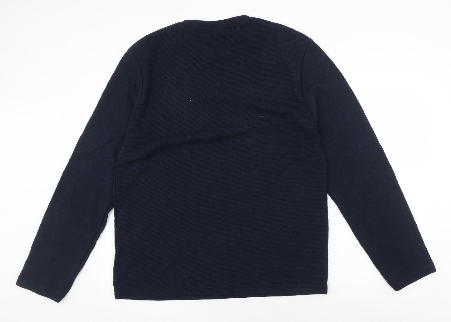 Connor Mens Blue Round Neck Cotton Pullover Jumper Size XL