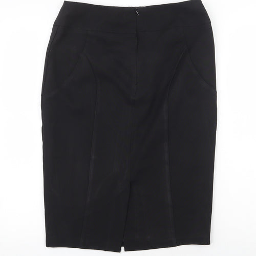 E-vie Womens Black Polyester Straight & Pencil Skirt Size 10 Zip