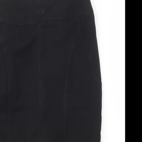 E-vie Womens Black Polyester Straight & Pencil Skirt Size 10 Zip