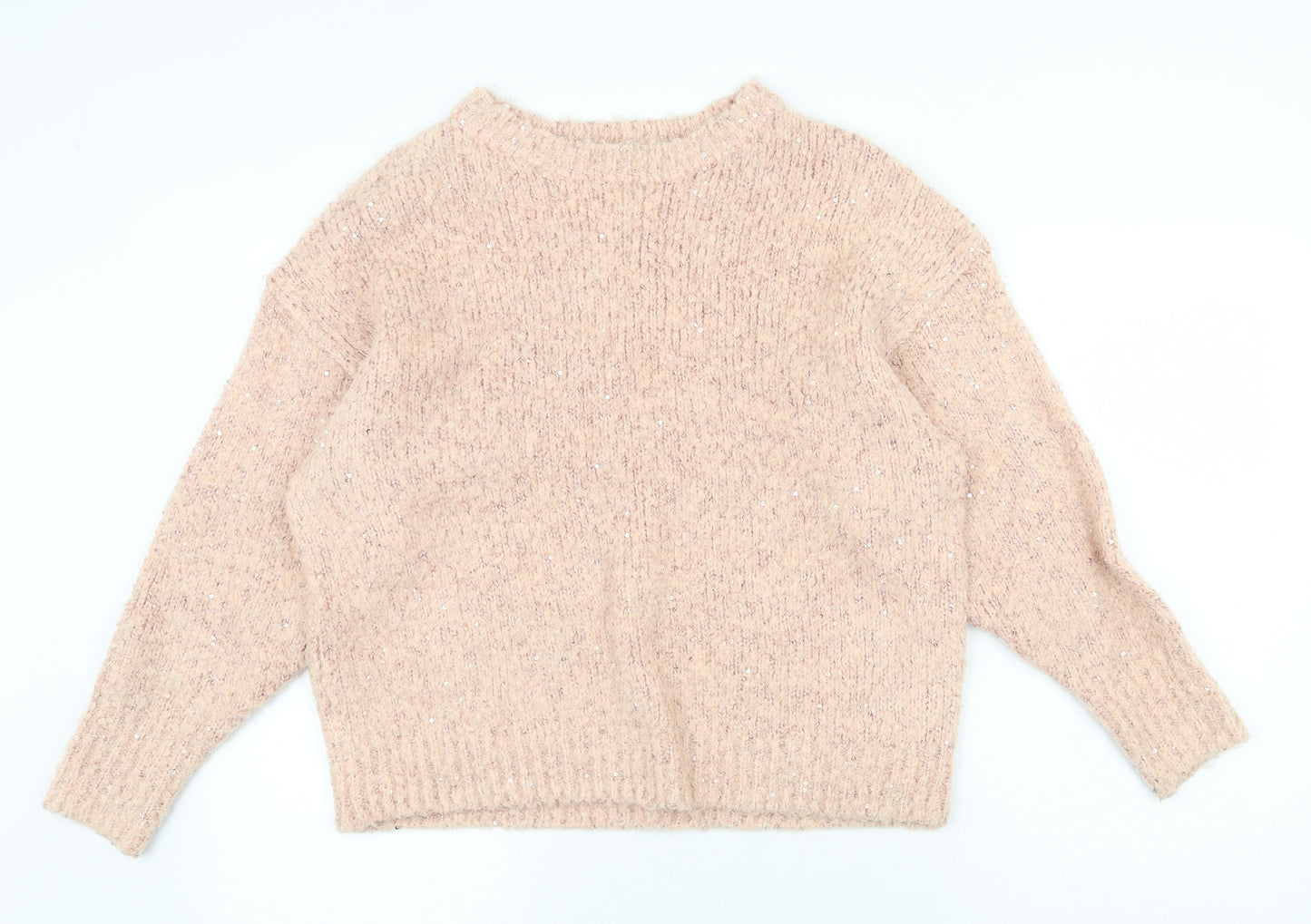 F&F Womens Pink Boat Neck Polyester Pullover Jumper Size 8