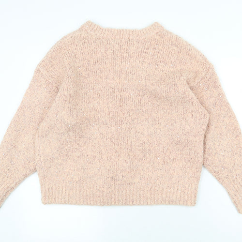 F&F Womens Pink Boat Neck Polyester Pullover Jumper Size 8