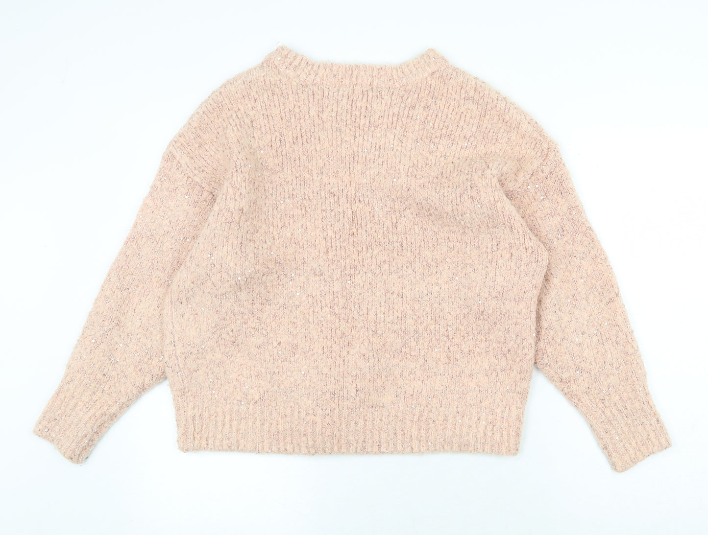 F&F Womens Pink Boat Neck Polyester Pullover Jumper Size 8