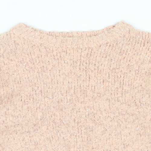 F&F Womens Pink Boat Neck Polyester Pullover Jumper Size 8
